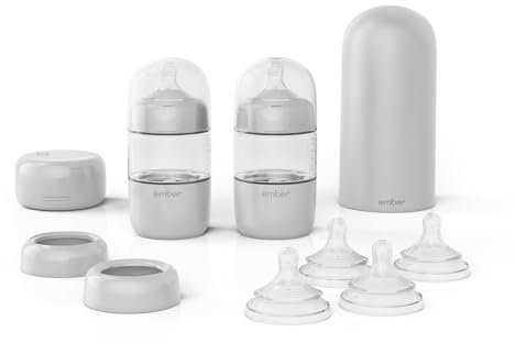 Ember Baby Bottle System - Self-Warming Baby Bottle for Home & Travel - Fast Milk Warmer for Breastmilk & Formula - Includes 2X 178ml Portable Bottles, Thermal Dome & Warming Puck