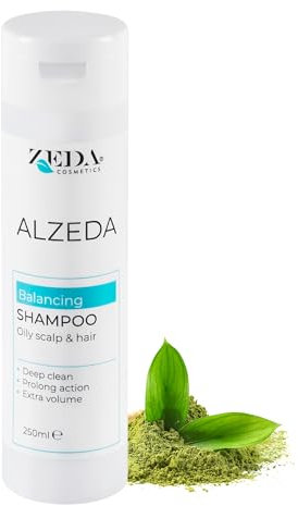 ALZEDA Balancing Shampoo 250 ml für fettige Kopfhaut | Tiefenreinigung & Volumen | Grüntee-Extrakt, Vitamin F | ideal bei fettigem Ansatz & trockenen Spitzen
