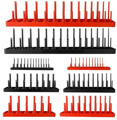 Juego de 8 organizadores de llaves métricas para cajas de herramientas de 1/10.2 cm, 3/20.3 cm y 1/5.1 cm