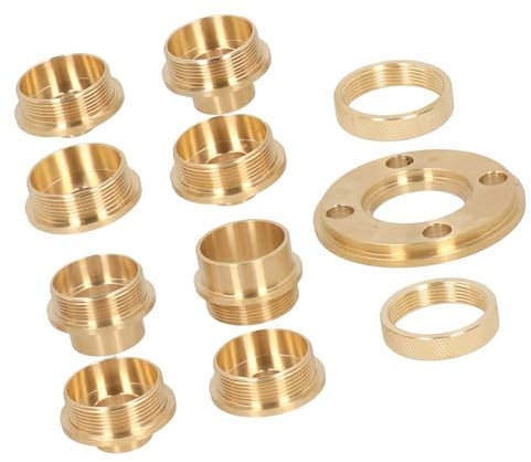 11-teiliges Oberfräsen-Führungsset 10 12 14 16 18 20 24 30 Messing-Führungsbuchsen-Set Messing-Oberfräsen-Schablonen-Führungsset mit Kontermutter-Adapter für Schneidarbeiten,