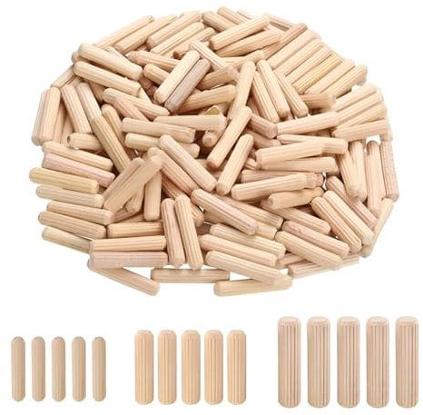 120 Pcs Assorted Wooden Dowels M6 M8 M10 Hard Wood Grooved Plugs Furniture Woodwork Grooved Fluted Pin Craft 6mm 8mm 10mm, Wood Dowels Plugs