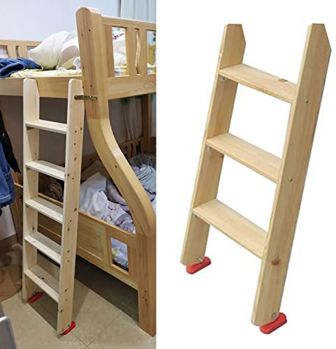 Etagenleiter aus Holz für Zuhause, mit rutschfesten Fußpolstern, Etagenbettleitern für Loft, Schulwohnheim, Bettleitern für Hochbetten, Leiter mit Beschlägen
