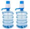 TIENDA EURASIA – Pack 2 Dispensador de Agua | Manual y Adaptable | Plástico Polipropileno | Azul y Blanco | 9x17x64 cm | para Botellas Desde 2.5 L hasta 10 L | Dispensador de Agua para Garrafas