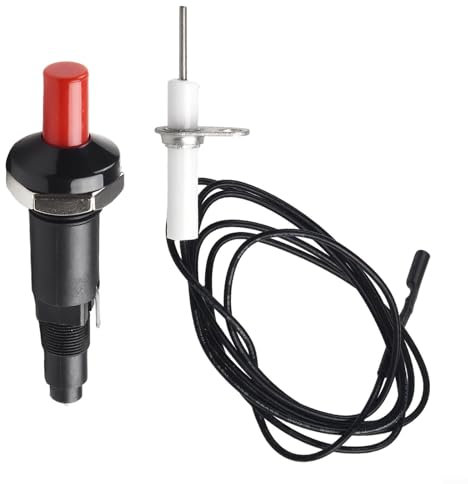Homeponnew Kit d'allumage piézo pour barbecue - Bouton poussoir d'allumage avec câble pour cuisinières à gaz, fours - Pièce de rechange