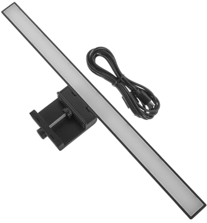 LED Lichtleiste für Monitor 33cm Schwarz mit Zeitschaltuhr und Dimmfunktion | Abs Gehäuse mit LED Technik, Flimmerfreies Licht, Touch Schalter, Passend für Bildschirm und Laptop