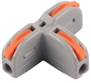 JOYELEC 1IN-2OUT Electrical Wire Connectors,15PCS NV-T11 Quick Crimp Wire Terminal Block 0.08-2.5(4.0) mm²,250V,32A，1 Conductor Lever Nut Compact Splice Connector for DIY Splicing