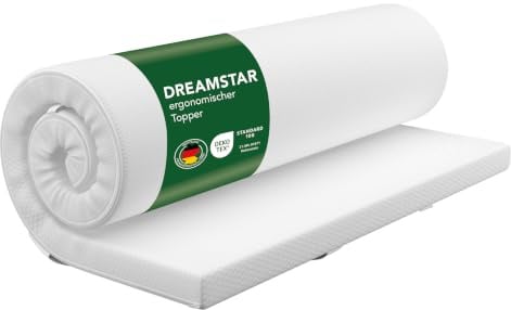 DREAMSTAR Easy Dream | Surmatelas 180 x 200 cm H5 | Noyau en mousse froide | Dureté 5 | Öko-TEX® | 5 cm d'épaisseur