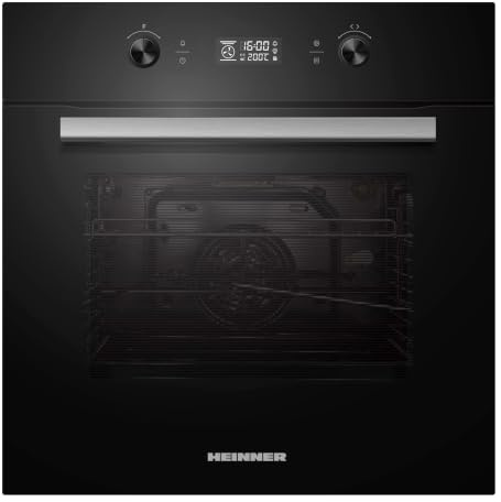 HEINNER HBO-M709GCDRC-GBK Einbau-Backofen – 70 L Fassungsvermögen, 9 Funktionen inkl. Grill, Heißluft, Umluft und Auftauen, Energieeffizienzklasse A, Touch-Display, Schwarzglas, 5-Jahres-Garantie