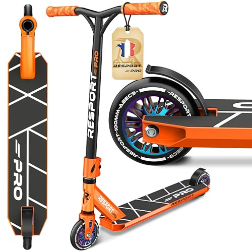 RE:SPORT® Stunt Scooter Roller REVO PRO für Kinder & Erwachsene mit Ständer | Profi Stuntroller 110mm PU Wheels & Y-Bar | Stuntscooter Kickscooter ABEC 9 Kugellager | Tretroller Trickroller Cityroller