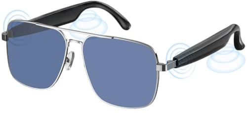 7JI Bluetooth Audio Sonnenbrille mit UV400 Polarisationsgläsern, Open-Ear-Lautsprechern & Mikrofon,Smart Eyewear IP4 wasserdichte,Magnetisches Laden,One-Touch-Aktivierung des Sprachassistenten