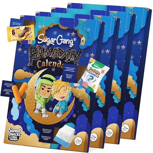 SUGARGANG® Ramadan Kalender [100% HALAL] - Ramadan Calendar mit 30 Premium Süßigkeiten aus aller Welt - Mit spannenden Wissensfragen & Ausmalbild für Kinder - Süße, Saure & Würzige Überraschungen (4)