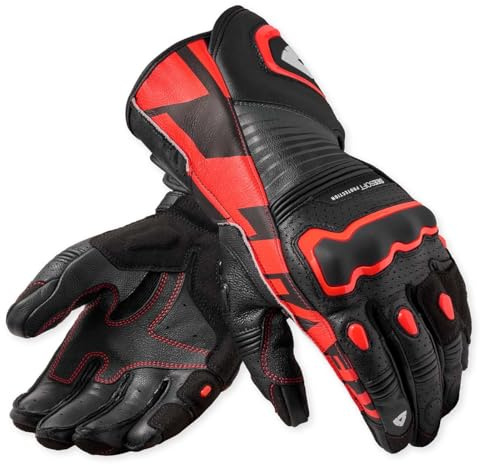 REV'IT! Revit Argon 3 perforierte Motorradhandschuhe, schwarz/neon-rot, 2XL