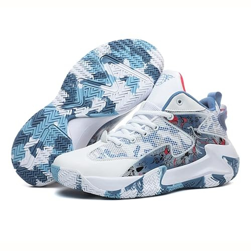 Moudn Chaussures de Basketball Mixte Homme Femme Hautes - Baskets Sport Respirantes Antidérapantes Amorties, pour Entraînement et Match, Style Moderne Multicolore, Tailles 37-46 EU