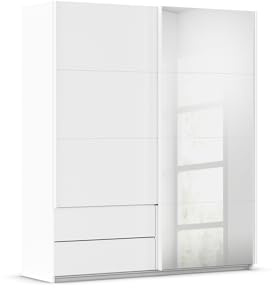 Schwebetürenschrank Elara von Rauch Möbelwerke – 181x210x62 cm, alpinweiß mit Spiegeltür, Kleiderschrank mit Stauraum, nachhaltig & stabil, Made in Germany