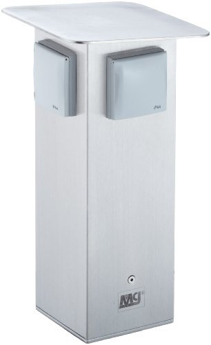 MCJ KON3G/ST Steckdosen-Säule IP44 , 3 Steckdosen, edelstahl
