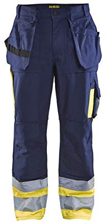 Blaklader 15291370 Hose mit hoher Sichtbarkeit, Marineblau/Gelb, grootte C62