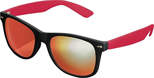 MSTRDS Likoma Mirror Unisex Sonnenbrille Für Damen und Herren mit verspiegelten Gläsern, black/red/red