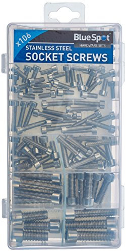 Blue Spot 40552 Stainless Steel Socket Screws Assortment - Silver (106-Piece)