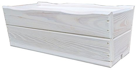 FKL DESIGN Home Deco Jardinière en Bois Top Pot de Fleurs Jardin terrasse entièrement monté D8 Blanc (44)
