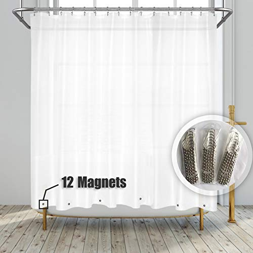 Barossa Design Duschvorhang-Innenfutter für Clawfoot-Badewannen mit 12 Magneten, 36 Metallhaken, 457,2 x 177,8 cm (B x H), wasserdichtes PEVA, Metallösen, mattiert
