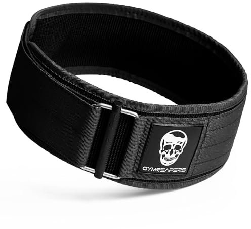 Gymreapers Schnellverschluss-Gewichthebergürtel für Bodybuilding, Kraftdreikampf, Cross-Training – 4-Zoll-Neopren mit Metallschnalle (schwarz, groß)