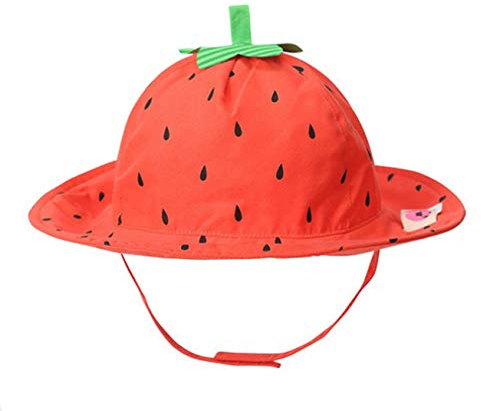 Baby Cartoon Kinderhut Fischerhut Sonnenhut Sommerhut Sonnenschutz UV-Schutz Erdbeere 4-8 Jahre