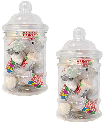 Pick N Mix Candy Buffet Party Victorian Style Clear Plastic Sweet Jar Holder 15cm Tall 380ml - Set of 2