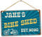 Personalised Name Bike Shed Metal Sign, Rustic Retro Weathered Distressed Plaque, Custom Gift Idea - Small (140MM (5.5”) W x 200MM (7.87”) H) With 4 Holes