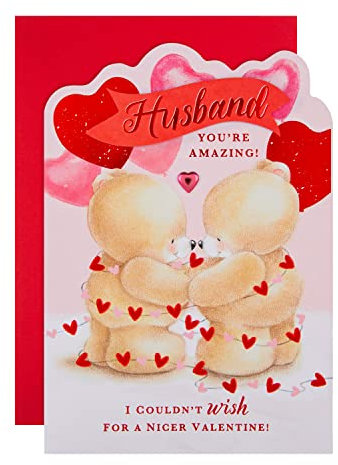 Hallmark Valentinstagskarte für Ehemann – niedliches Forever Friends-Design
