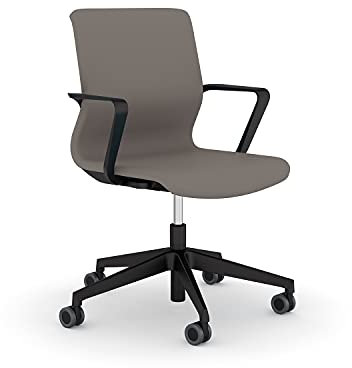 Viasit Drumback Konferenz Drehstuhl - ergonomisch und bequem, individuell anpassbar (Grau, mit Armlehnen)