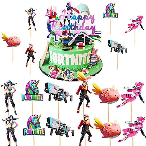 Geburtstag Tortendeko Cake Topper, Video Gaming Spiel Thema Cupcake Toppers, Kuchendekoration für Videospiele, Happy Birthday Kuchen Dekoration Spiel Partei Liefert,13pcst,