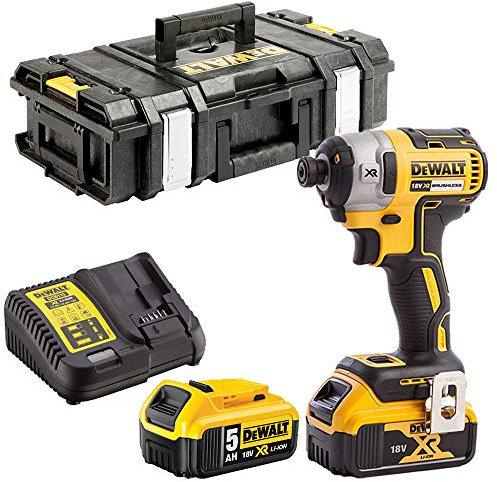 DeWalt 18V Brushless Impact Driver - 2 x 5.0Ah Batteries & Charger in Tool Box