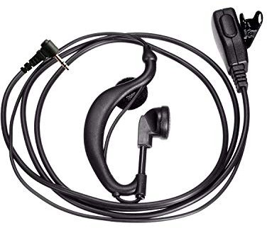 Mobilideas - 1 x Auricolare Walkie con microfono PTT compatibile con Motorola 1 Pin Auricolare