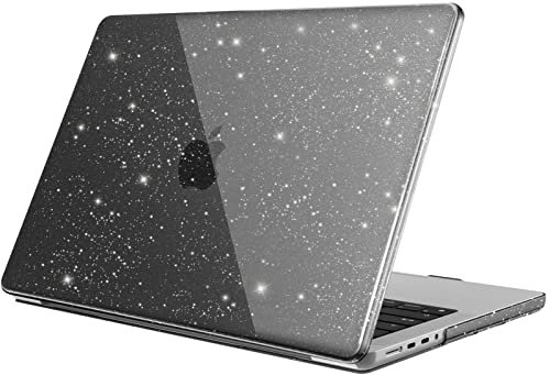 FINTIE Custodia Compatibile con MacBook Pro 14 2992 A2918 A2779 A2442 M3 M2 M1 Pro/Max (2023-2021 Versione) - Cover Rigida Protettivo Guscio Case per MacBook Pro 14 Pollici, Glittering Nero