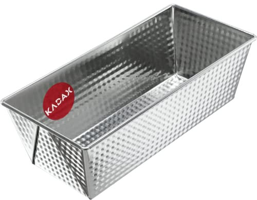KADAX Rechteckige Backform, Kastenform aus Blech, Königskuchenform mit Antihaftschicht, Brotbackform, Kuchenform, Backform, eckige Brotform (25,5 x 12 cm, Silber)