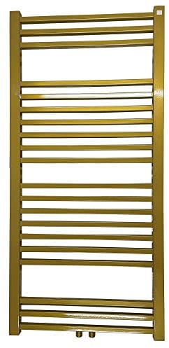 Badheizkörper BONE 1260 x 600 mm. Vertikal, Farbe: Gold Gloss mit Mittelanschluss