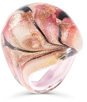 Anellissimo Damenring Murano Glas Pink gewölbt