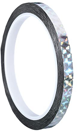 PATIKIL Glitzer Klebeband 8mm x 50m Washi Tape Holografische Selbstklebende Metallic Klebeband Reflektierender Prismenband für DIY Geschenkverpackung Party Dekoration Silber