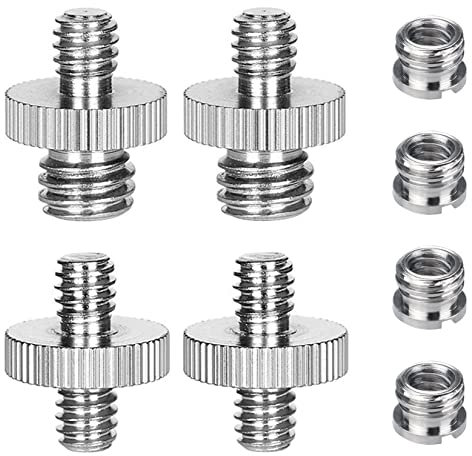 Homeet 8pcs Adaptador de Tornillo de Cámara Adaptador Convertidor de 1/4 a 3/8 de Pulgada Aleación de Aluminio Adaptador de Rosca Tornillo de Tuerca para Trípodes de Cámara,Micrófono y etc