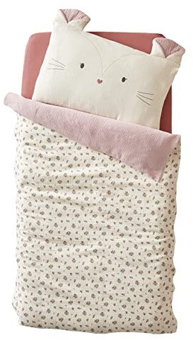 Vertbaudet Baby Bettwäsche-Set, Bettbezug aus Baumwollgaze, Dachboden, 80x120 cm, 100% Baumwolle, 1 Stück