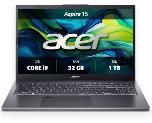 Acer Aspire 15 | Laptop | Intel Core i9 | 32GB/1TB | 15,6 FHD IPS 60Hz | Core i9-13900H | 32GB RAM | 1TB SSD | Windows 11 Home | QWERTZ beleuchtet