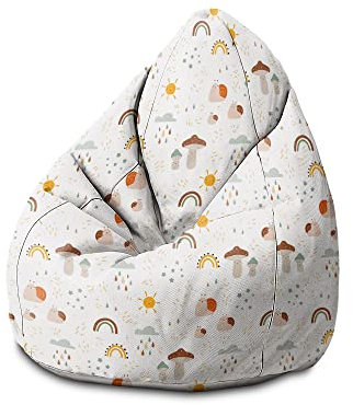 DreamRoots Sitzsack Kinder mit füllung - Bodenkissen Kinder Sitzsack - Kinderzimmer 70 x 70 x 105 cm - Bean Bag Kinder - Bubibag - Kindersitzsack - Sitzkissen Boden