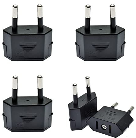 Voyage US vers EU Prise, 5 Pcs Adaptateur Secteur US vers Prise EU, Adaptateurs Secteur Prise Électrique US vers Europe France, Adaptateur Prise USA vers France, Prise USA vers 2 Broches Euro France