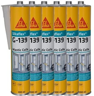 SIKA Lot de 6 Mastic-Colle à Prise Rapide Sikaflex G 139 - Blanc - 300ml