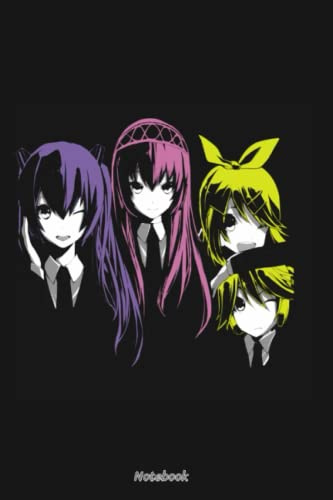 Vocaloids Japan Virtual Idols Notebook: Lined Paper Wide Ruled Journal, 120 Pages, 6 x 9 , for Kids, Teens and Adults