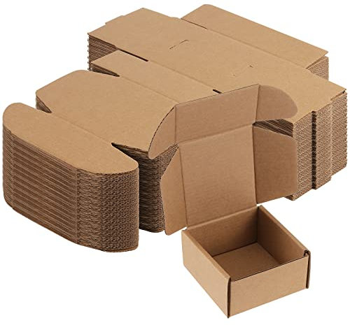 JEUIHAU 100 Stück 10 x 10 x 5 cm Verpackungskartons Klein, braun Postkartons Versandkartons Umzugskartons Versandkartons Umzug Verpackung Versand Versand