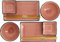 TOKYO design studio, Glassy Pink, Set mit 2 Tellern + 2 Saucen-Schalen + 2 Reis-Schalen+ 2 Paar Essstäbchen, 8-TLG., Steingut