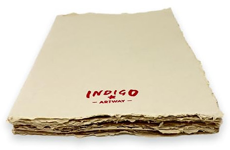 Artway Indigo Handgefertigter Buchblock, 100% Baumwolle, 200 g/m², mittlere Textur, A4, helles Stein