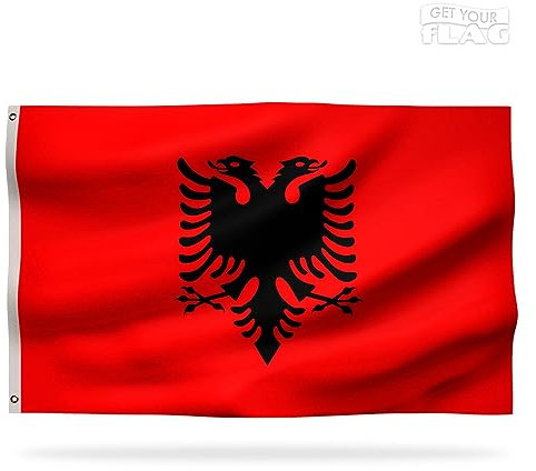 Alban Premium-Flagge 150 x 90 cm – langlebige und hochwertige georgische Flagge mit 2 Metallösen