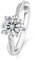 KRKC&CO Verlobungsring Damen Moissanite Solitärring, 2 Karat Moissanit Diamant Ring, VVS1 D Farbe, 925 Silber Weißgold, Verlöbnis Hochzeitstag Jubiläum Geburtstag Geschenk für Frauen, 53 (16.9)